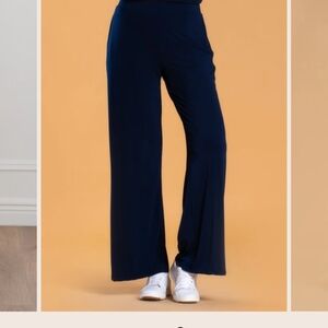 Elegant Midnight Blue Wide-Leg Pants